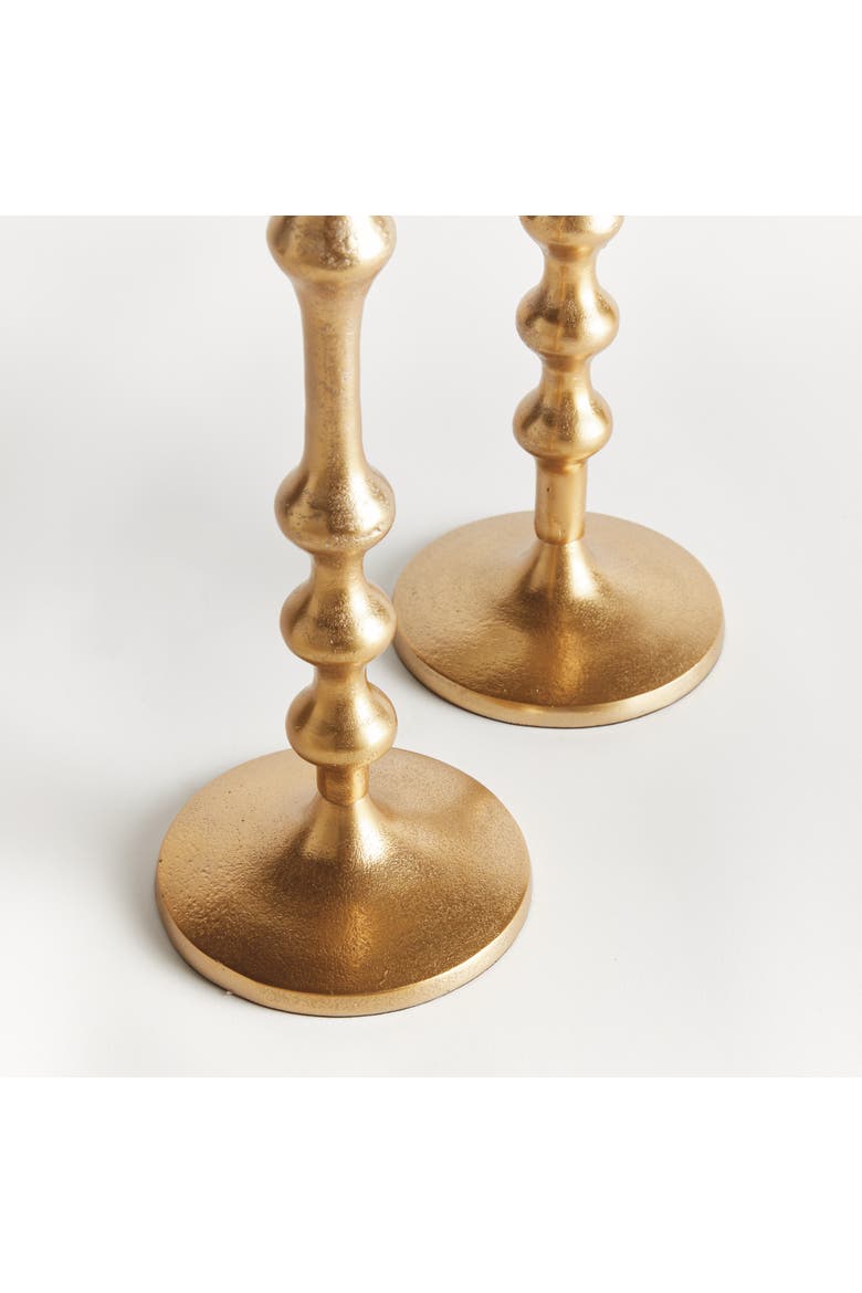 Nicholas Taper Holders, Set of 2 - Gold Cast Aluminum, Alternate, color, Gold