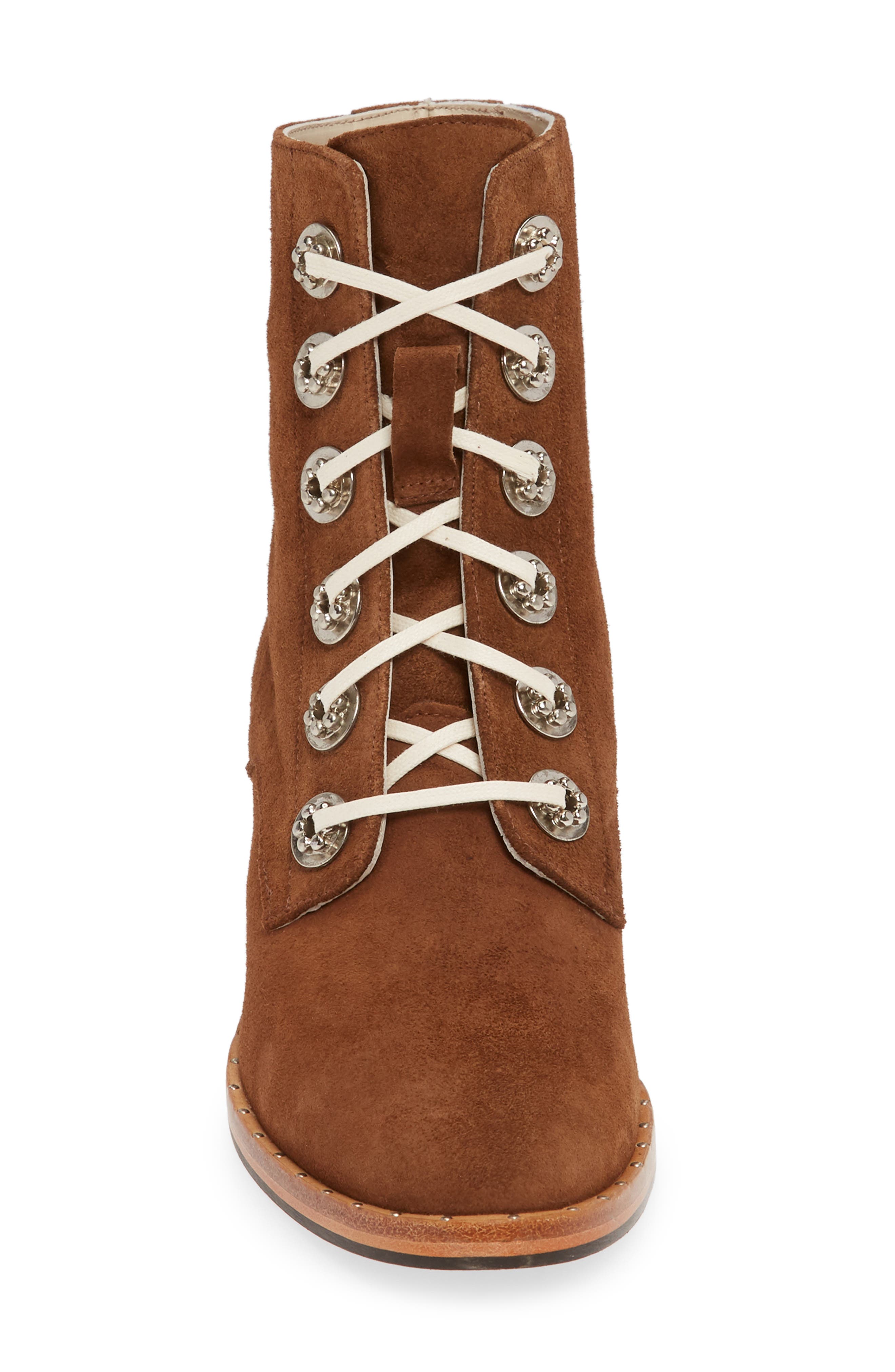 Ace Bootie, Alternate, color, BROWN SUEDE W/ HARDWARE