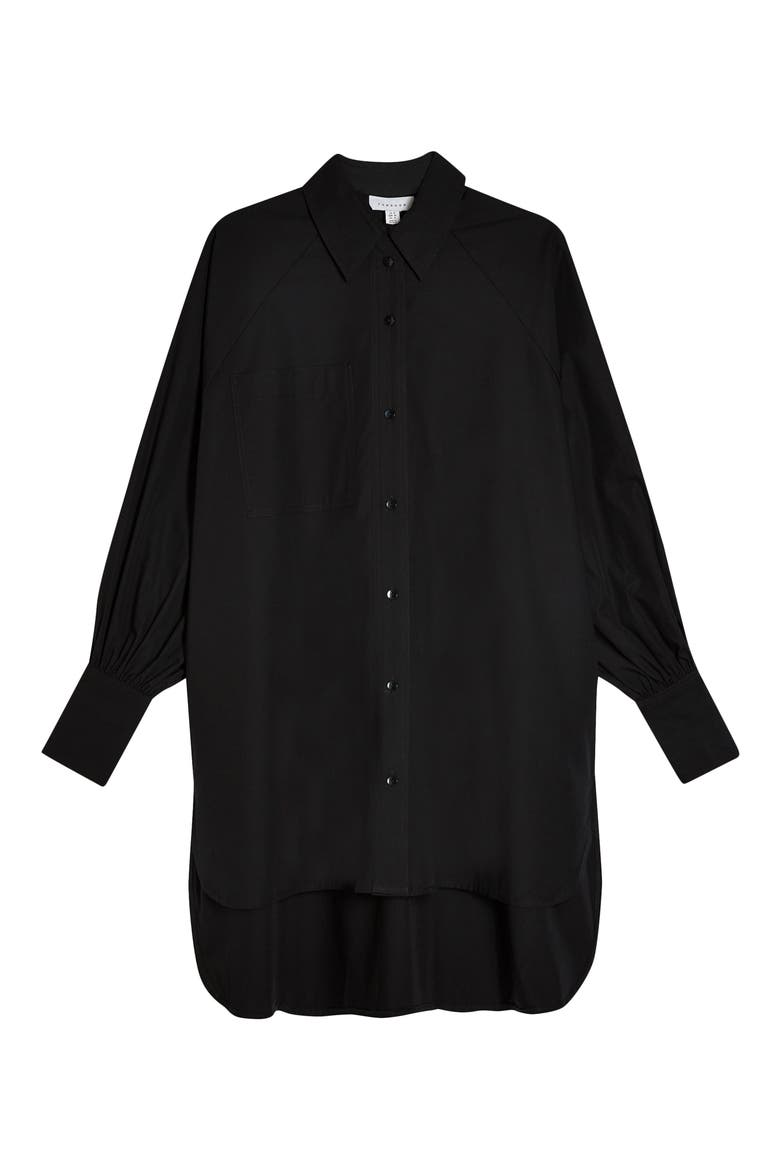 Oversize Poplin Shirt, Alternate, color, BLACK