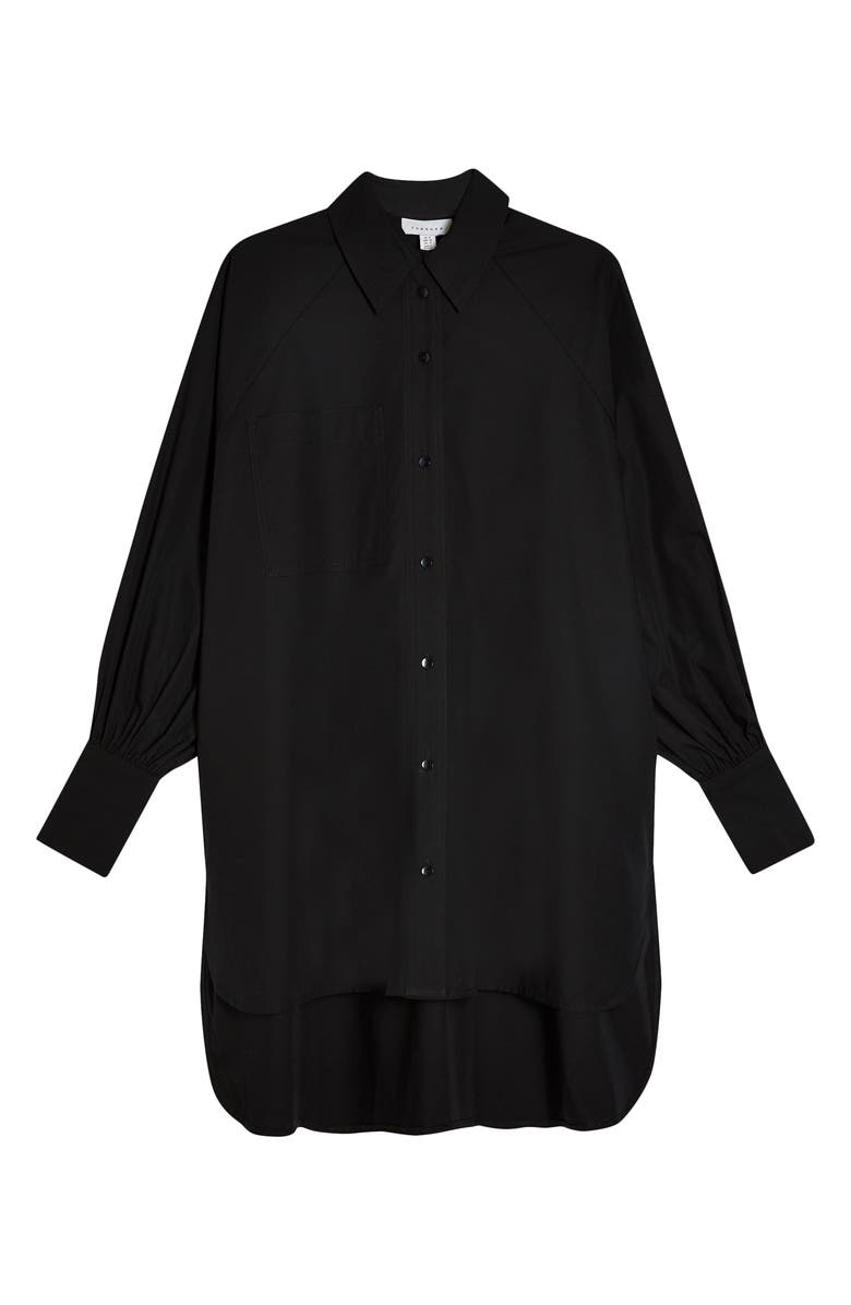 Topshop Oversize Poplin Shirt, Alternate, color,