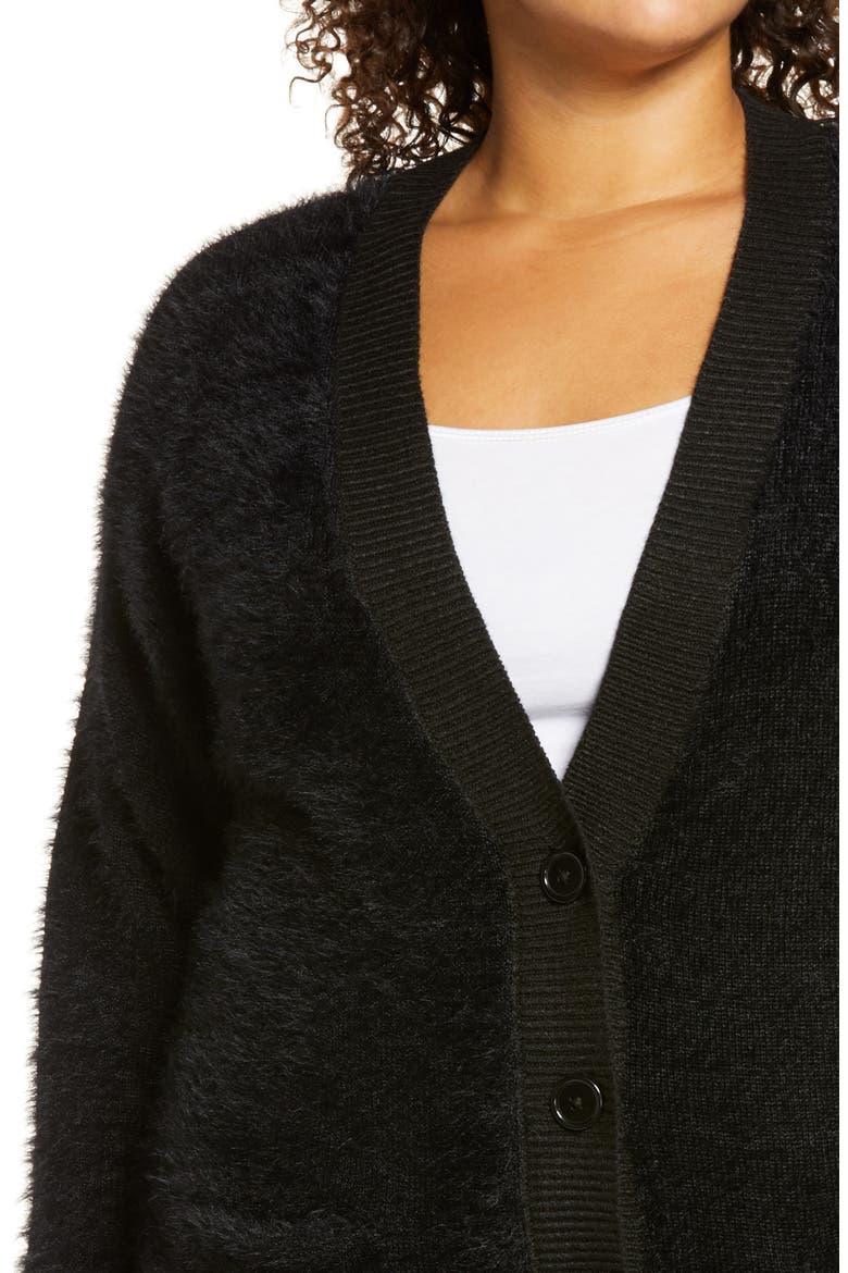 Supersoft Social Cardigan, Alternate, color, BLACK