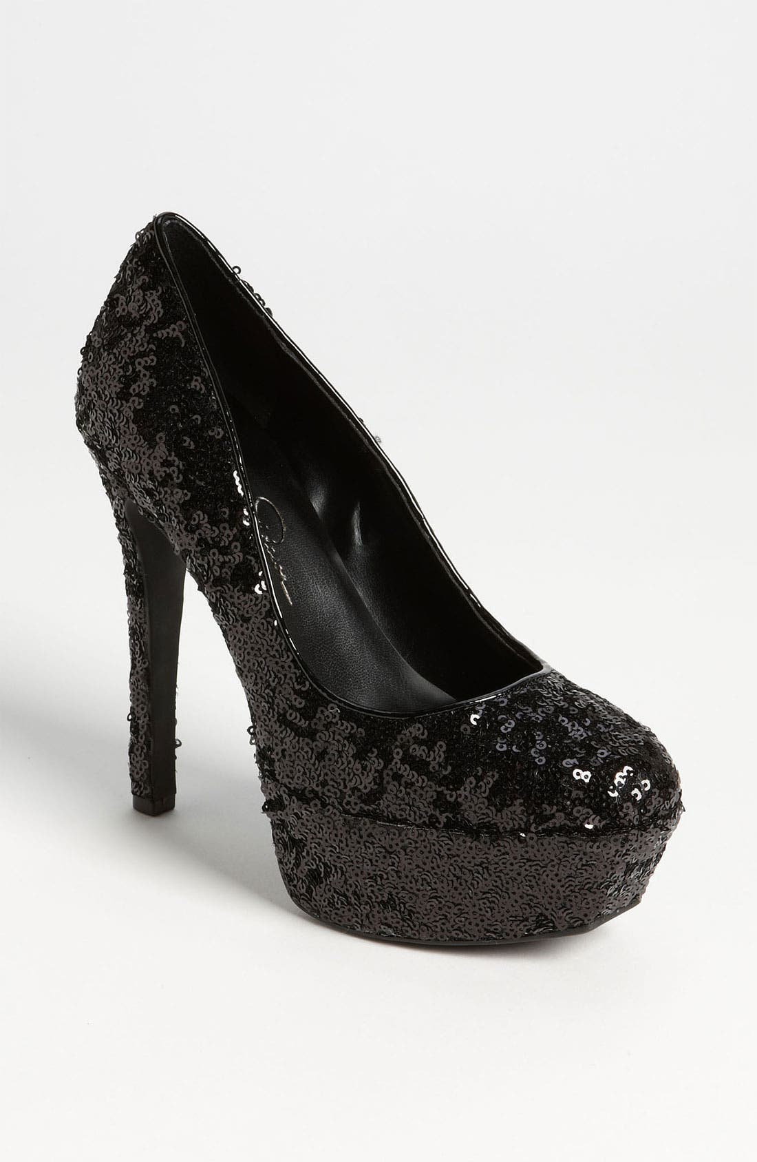 'Devin' Sequin Pump, Main, color, BLACK/ BLACK