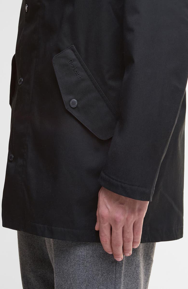 Barbour Chelsea Waterproof Twill Jacket, Alternate, color, Black