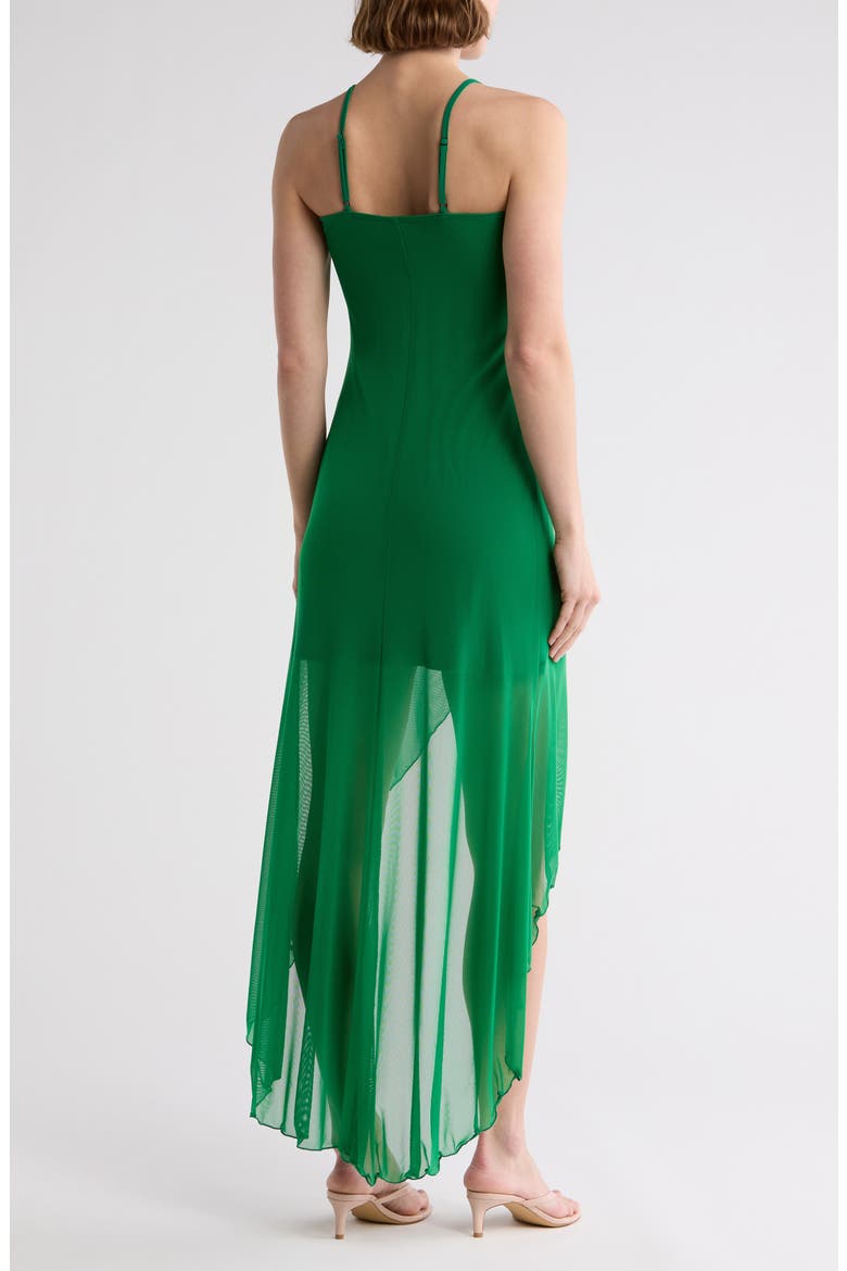 High Low Mesh Dress, Alternate, color, KELLY GREEN