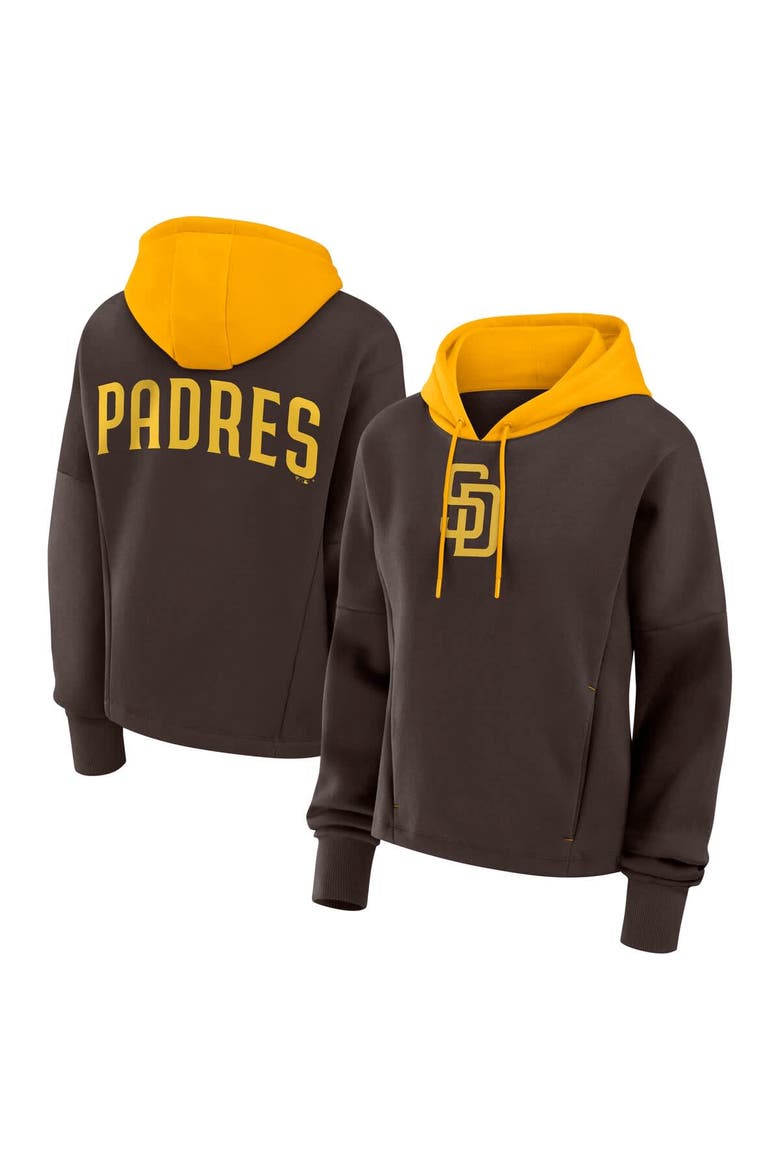 Women's Fanatics Brown San Diego Padres Oversized Legacy Favorite Spectator Pullover Hoodie, Main, color, Brown