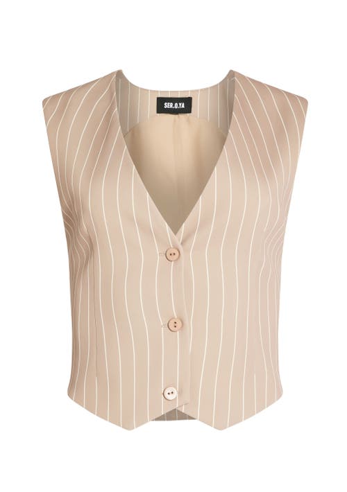 Shop Ser.o.ya Angelina Vest Top In Oak/eggshell