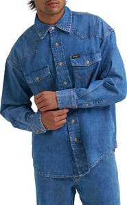Wrangler Long Sleeve Denim Western Shirt