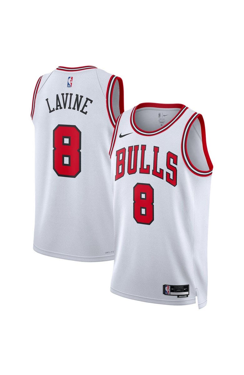 Nike Unisex Nike Zach LaVine White Chicago Bulls Swingman Jersey - Association Edition, Main, color,