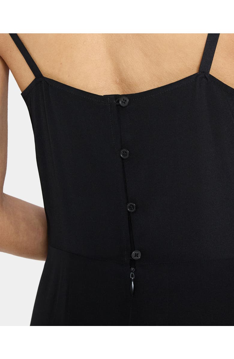 Santorelli DAVIN Fit and Flare Silk Midi Dress, Alternate, color, Black