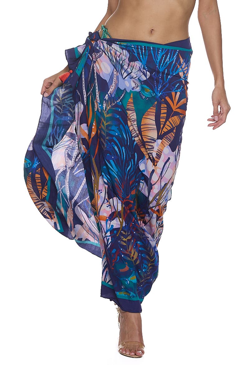 Pareo Convertible Midi Cover-Up Dress, Main, color, NAVY
