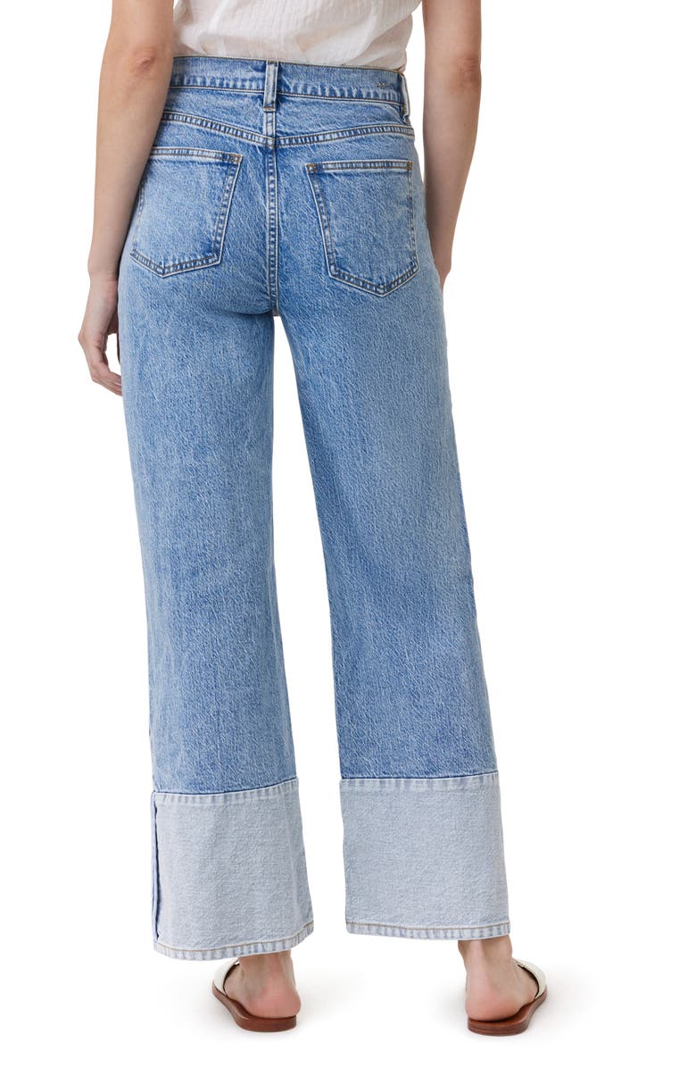 Habitual Contrast Hem High Waist Ankle Wide Leg Jeans, Alternate, color,