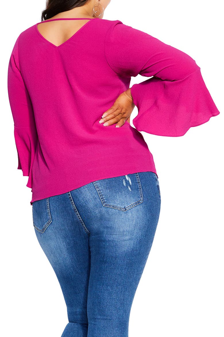Bell Sleeve Top, Alternate, color, SANGRIA