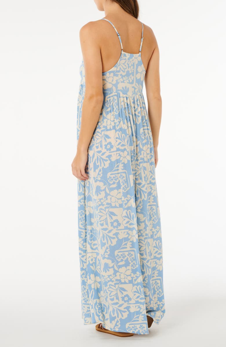 Rip Curl Floral Print Sleeveless Maxi Dress, Alternate, color, Blue