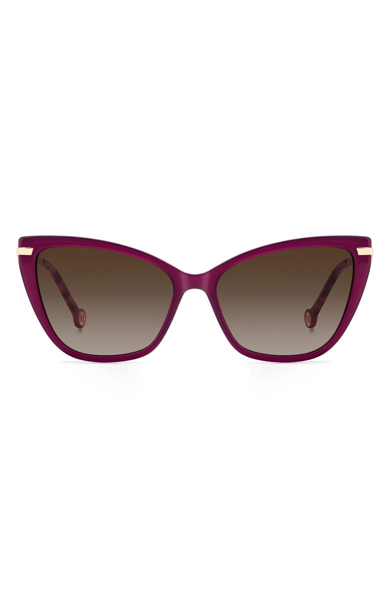 Carolina Herrera 57mm Cat Eye Sunglasses, Main, color, Cyclamen
