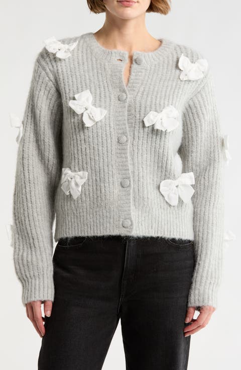 Bow Appliqué Cardigan