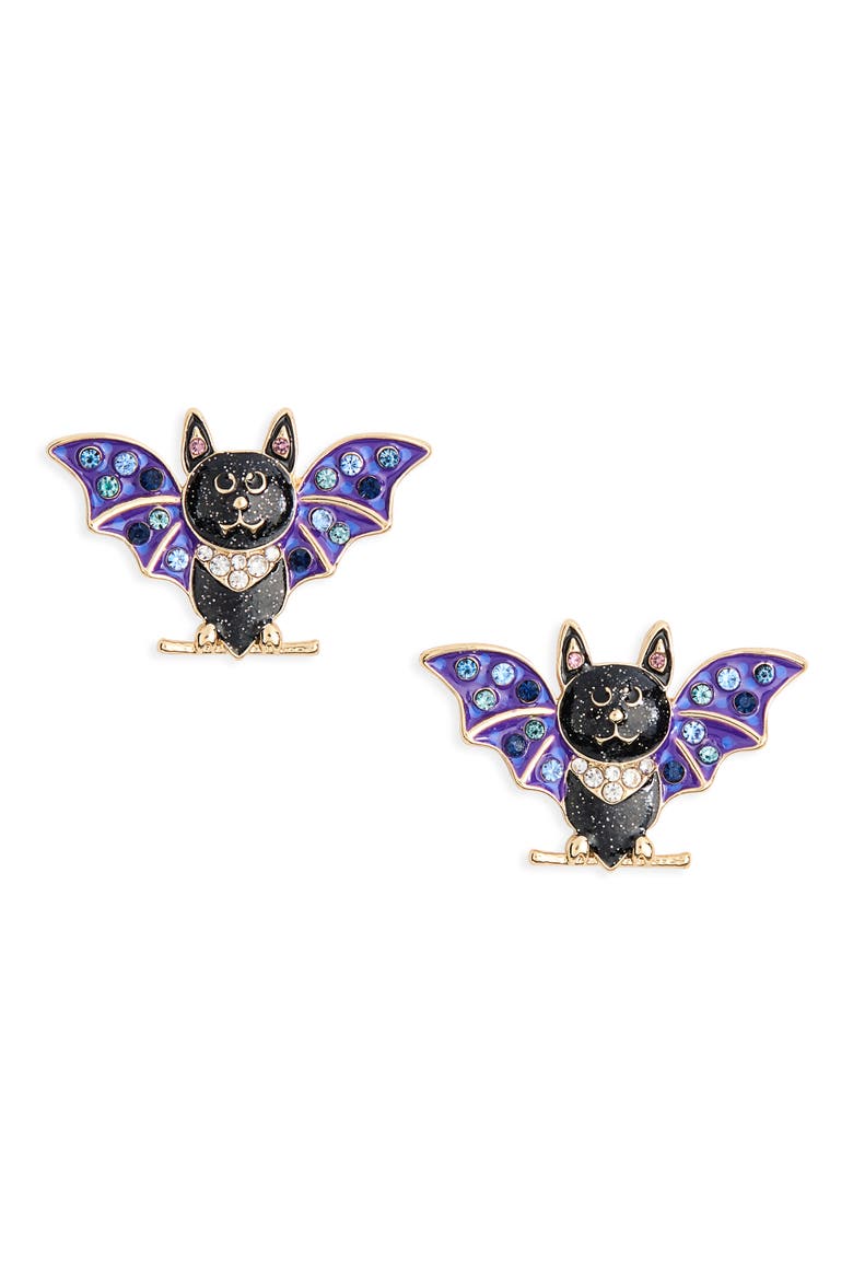 Bat Drop Earrings, Main, color, MULTI