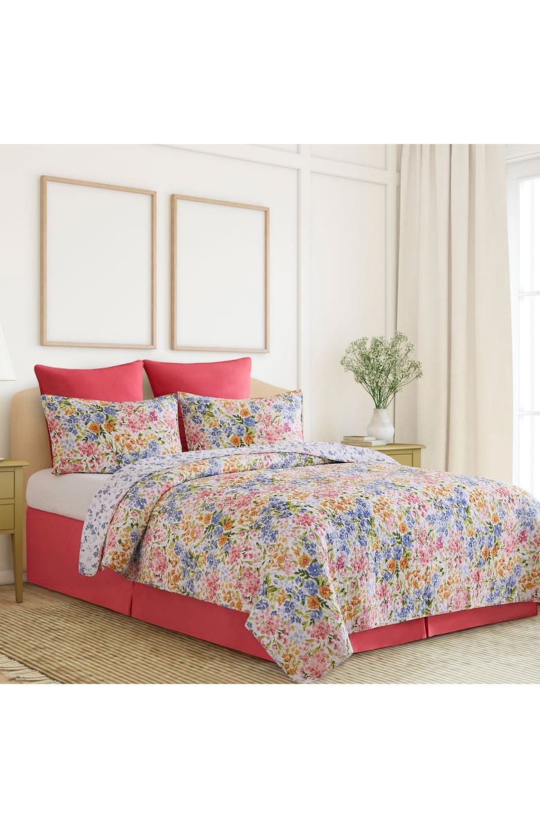 C&F Home Florian Watercolor Bedding Quilt Collection, Alternate, color, Pink