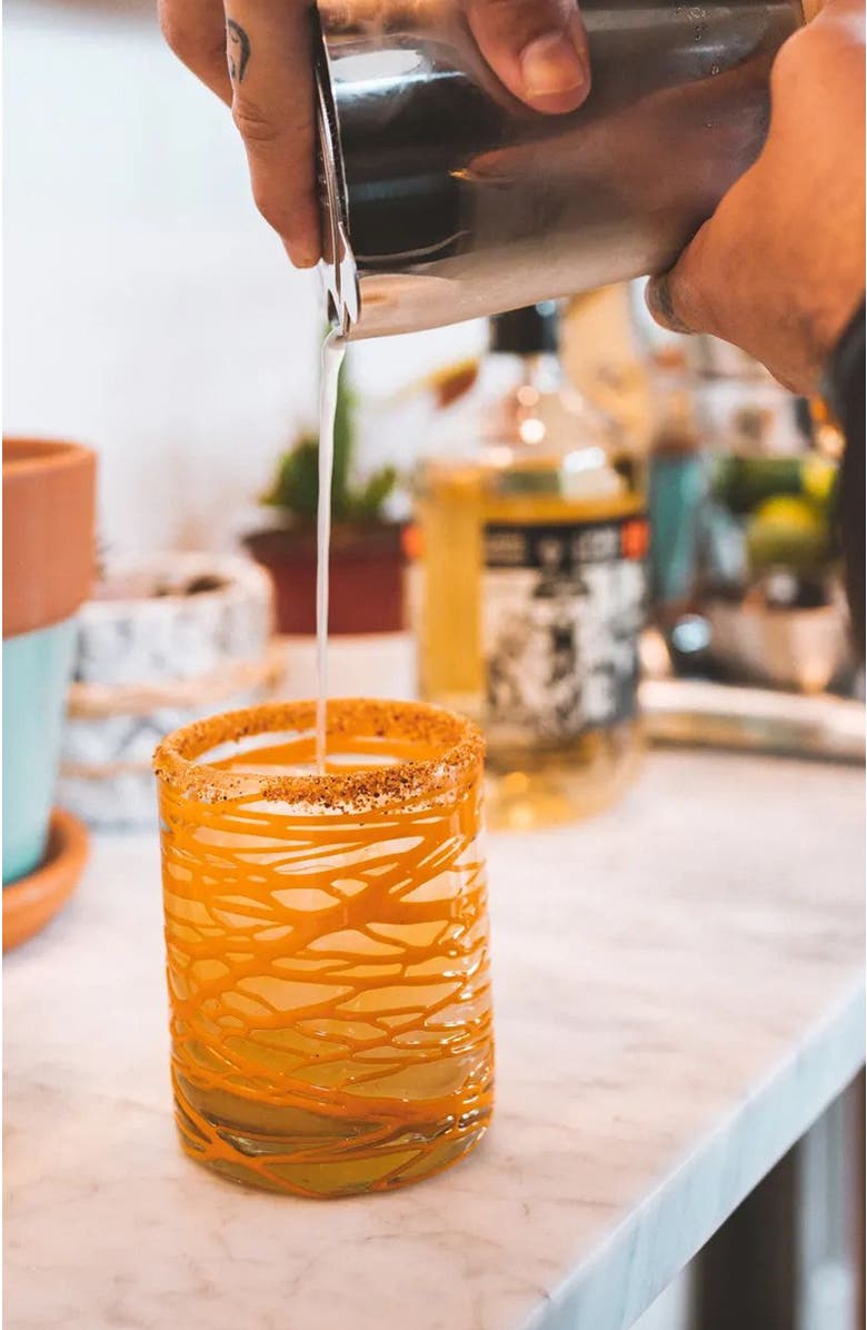 Verve Culture Handblown Glasses - Set of 4, Alternate, color, Orange