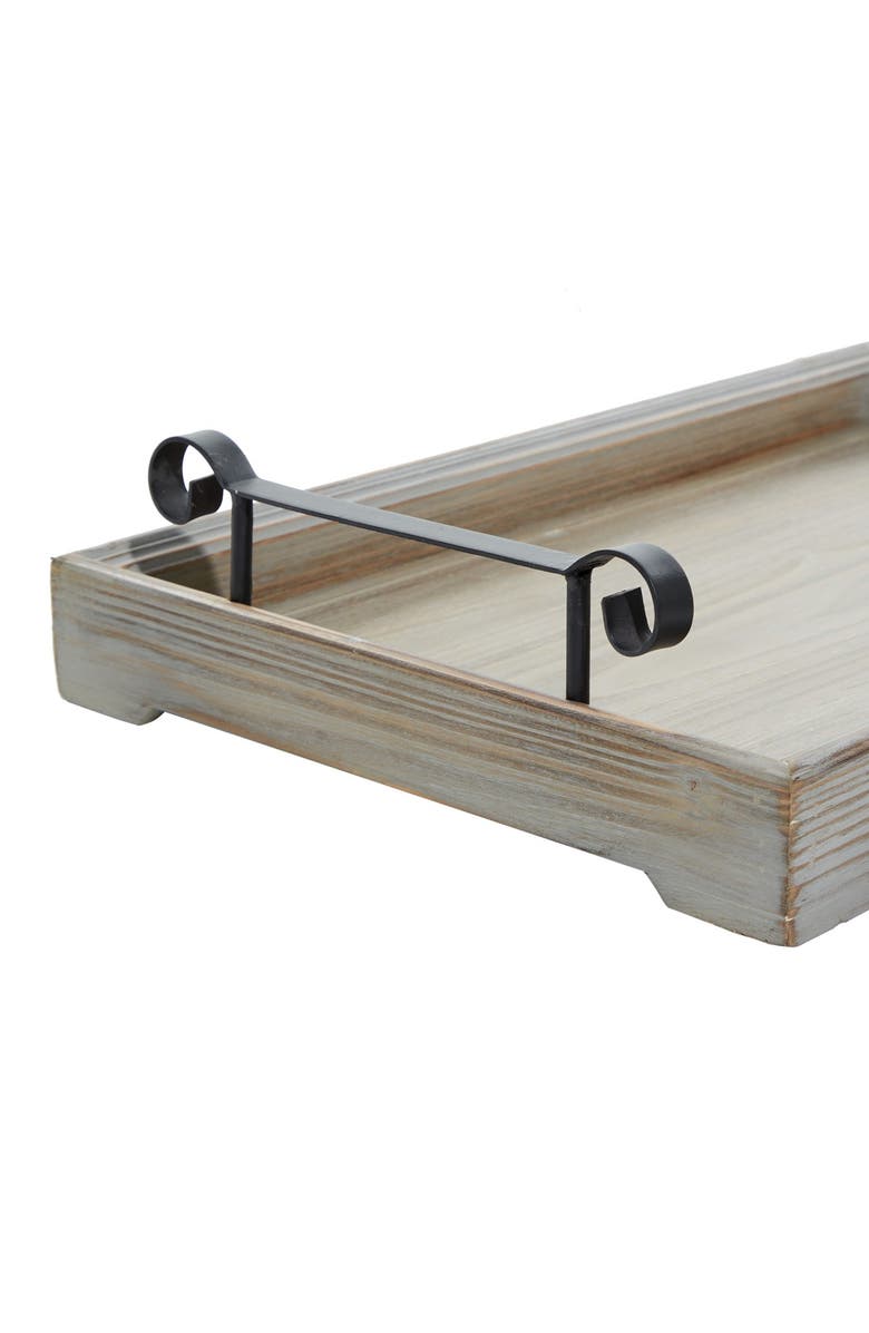 SONOMA SAGE HOME Beige Wood Tray with Metal Handles - Set of 2, Alternate, color, Beige