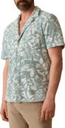 Faherty Cabana Floral Short Sleeve Terry Cloth Button-Up Shirt