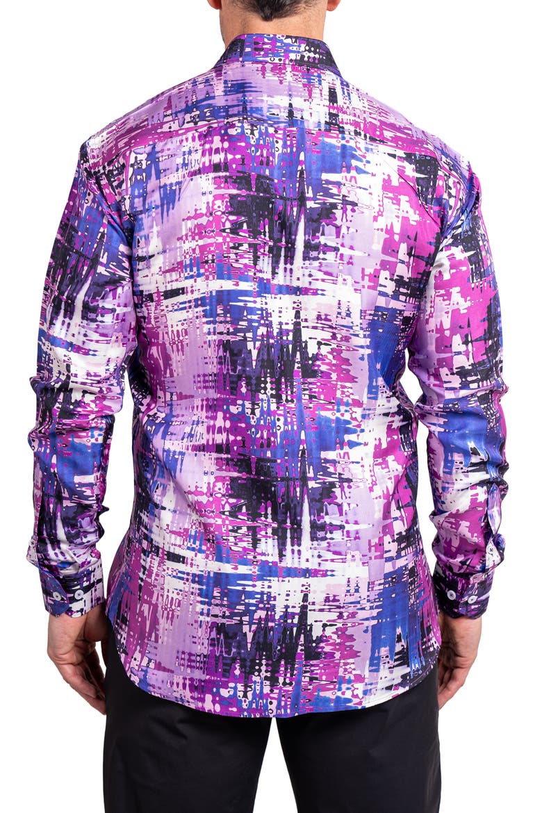 Fibonacci Ascension Contemporary Fit Button-Up Shirt, Alternate, color, PURPLE