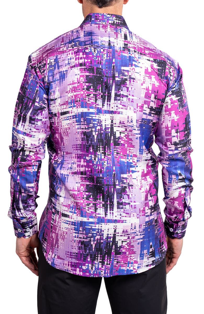 Maceoo Fibonacci Ascension Contemporary Fit Button-Up Shirt, Alternate, color, Purple