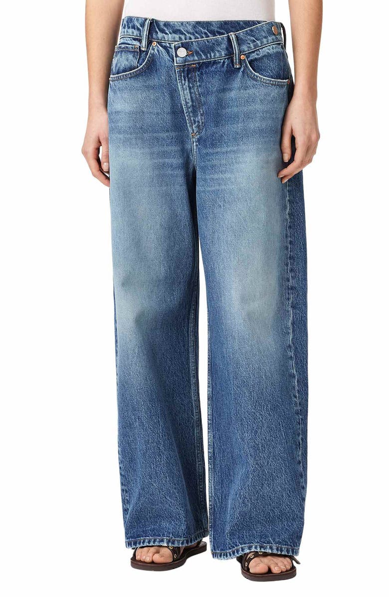 AllSaints Aki Crossover Wide Leg Jeans, Main, color, 