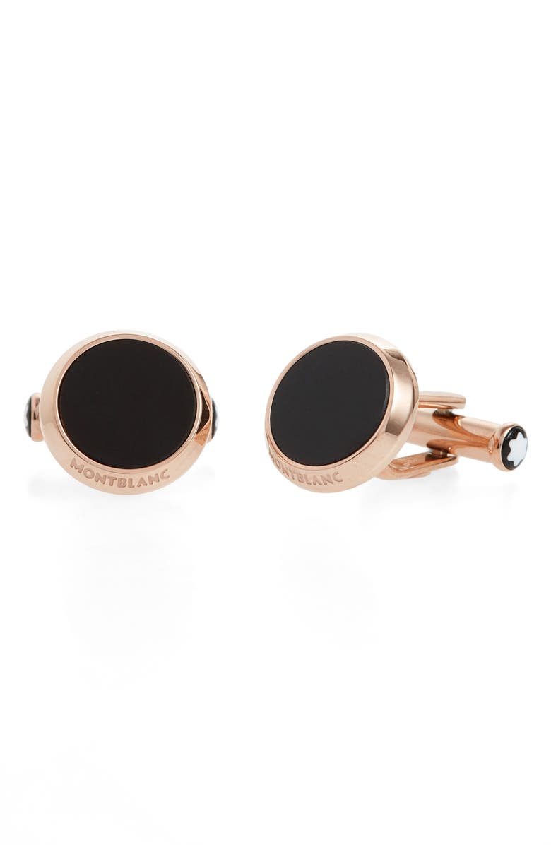 Montblanc Onyx Cuff Links, Main, color, Black