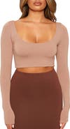 Naked Wardrobe Scoop Neck Crop Top