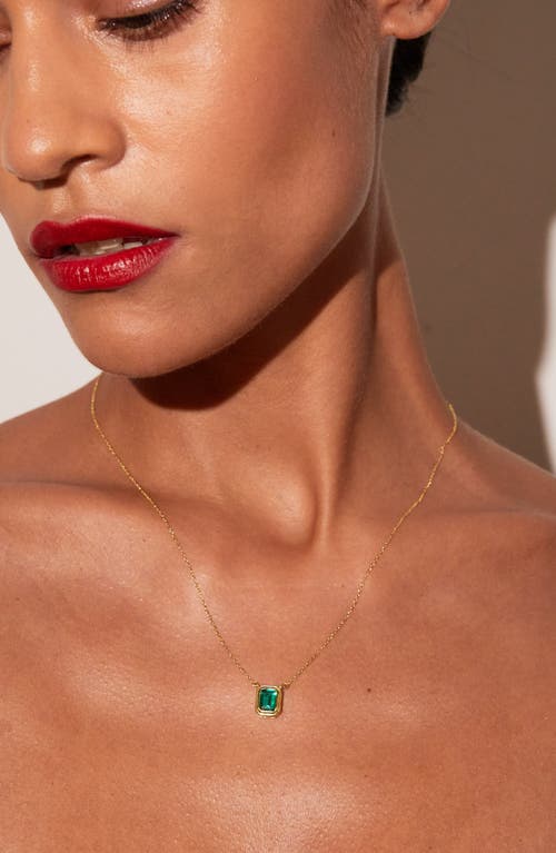 Aurate New York Lab Grown Emerald Heirloom Necklace In Gold