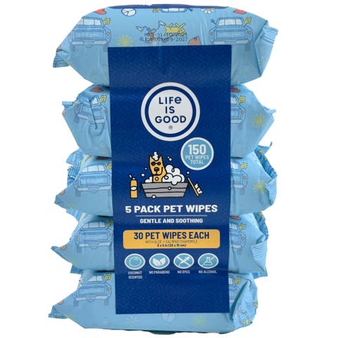 Life Is Good To-go Coconut Scented Pet Wipes