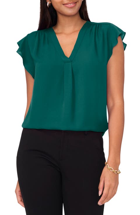 Print Flutter Sleeve Blouse