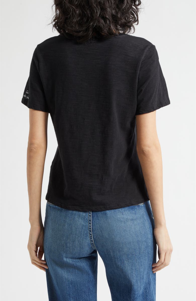 Cinq à Sept Rhinestone Bonjour Shrunken Cotton T-Shirt, Alternate, color, 