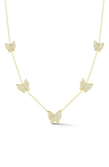 Sphera Milano Pavé Butterfly Necklace In Gold