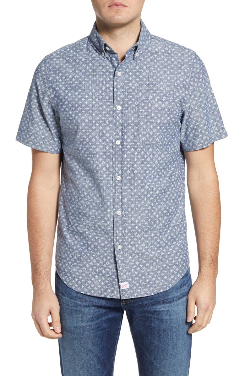 vineyard vines Finn Murray Slim Fit Plaid Stretch Button-Down Shirt, Main, color, 