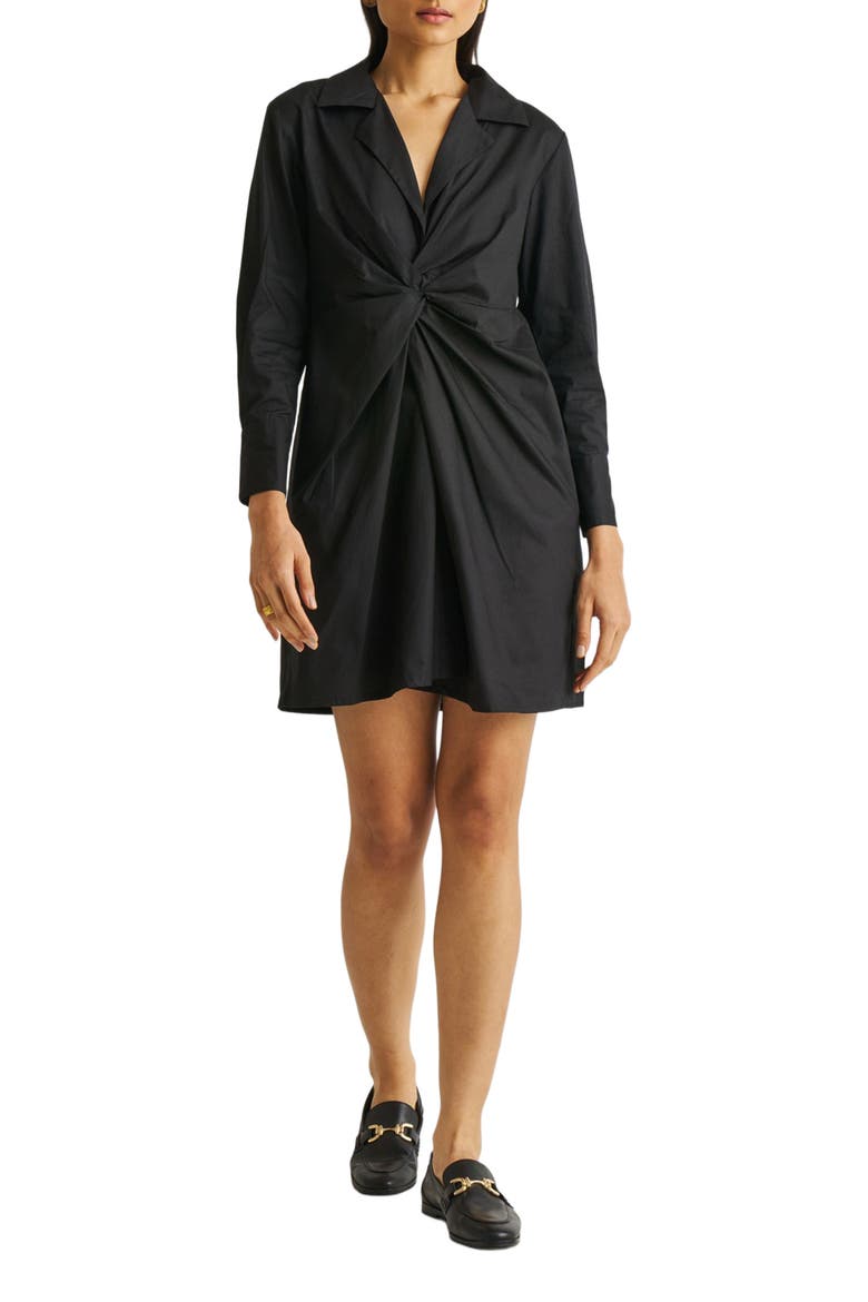 Front Twist Dress, Alternate, color, Solid Black