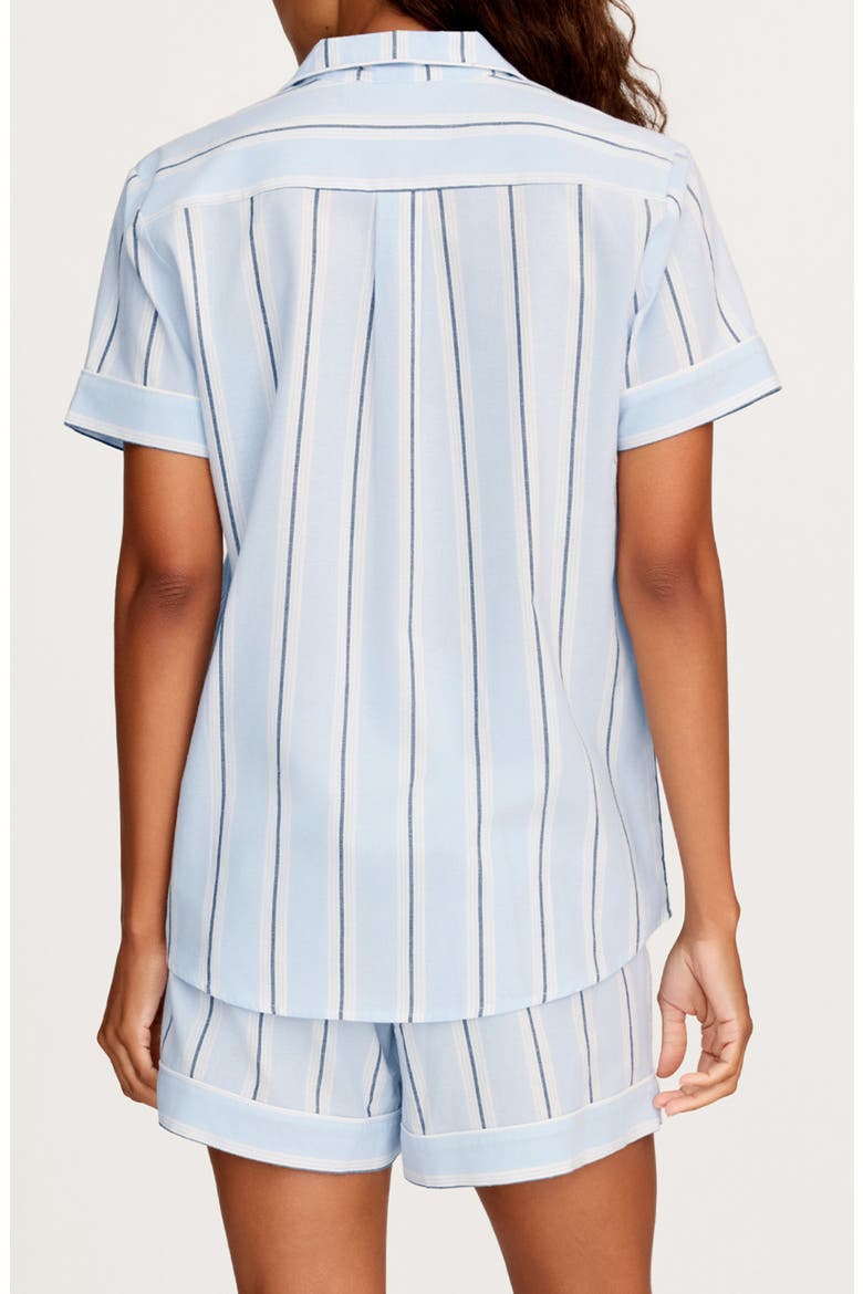 Coastal Stripe Cotton Twill Short Pajamas, Alternate, color, BLUE