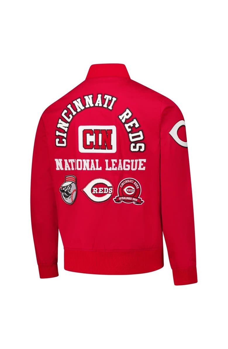 PRO STANDARD Men's Pro Standard Red Cincinnati Reds Area Code Twill Full-Zip Jacket, Alternate, color, Red