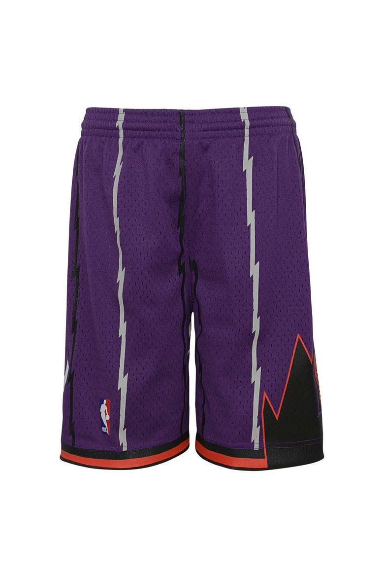 Youth Mitchell & Ness Purple Toronto Raptors Hardwood Classics Swingman Shorts, Alternate, color, Purple