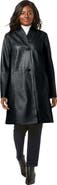 Jessica London Leather Swing Coat