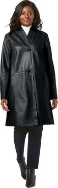 Jessica London Leather Swing Coat