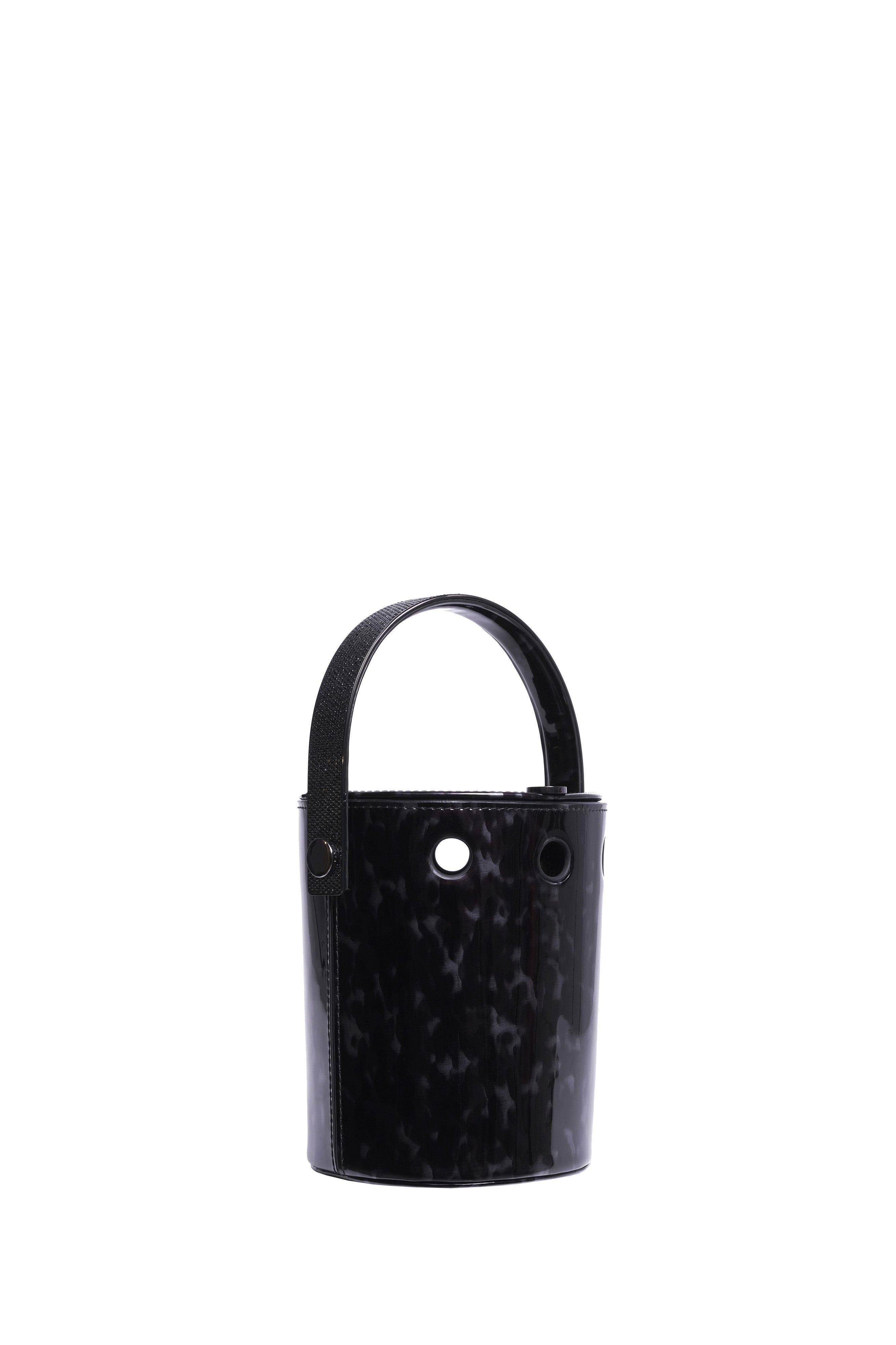PERRIN PARIS LE MINI SEAU BUCKET BAG, Alternate, color, Ecaille Black | Black Strass