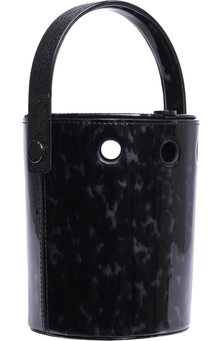 PERRIN PARIS LE MINI SEAU BUCKET BAG, Alternate, color, Ecaille Black | Black Strass