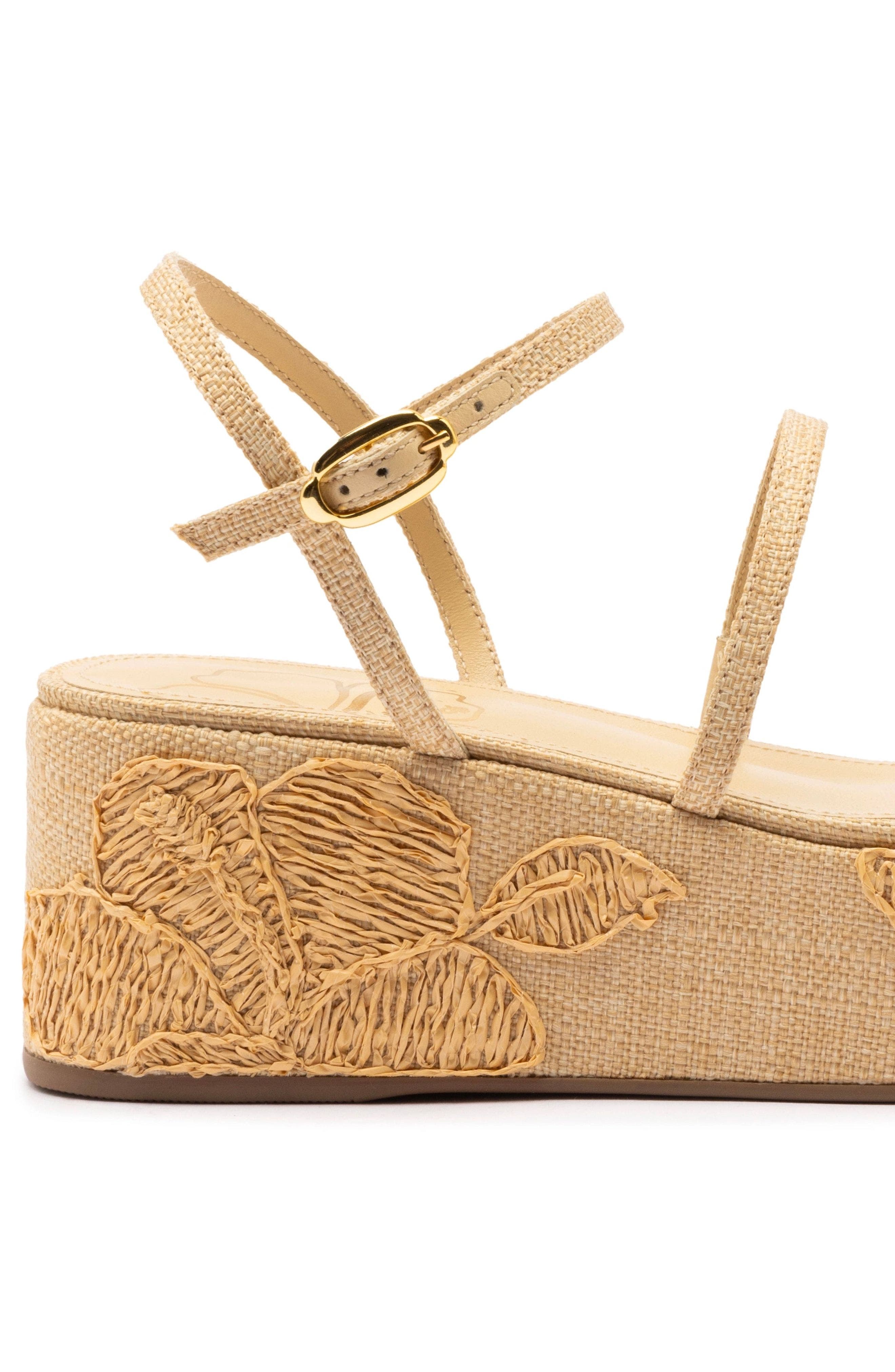 Larroudé Gio Flatform Sandal, Alternate, color, Beige