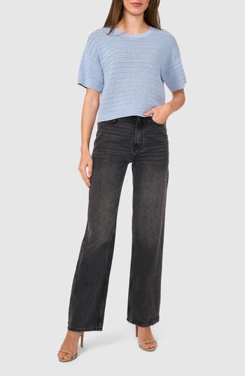 Open Stitch Crewneck Sweater