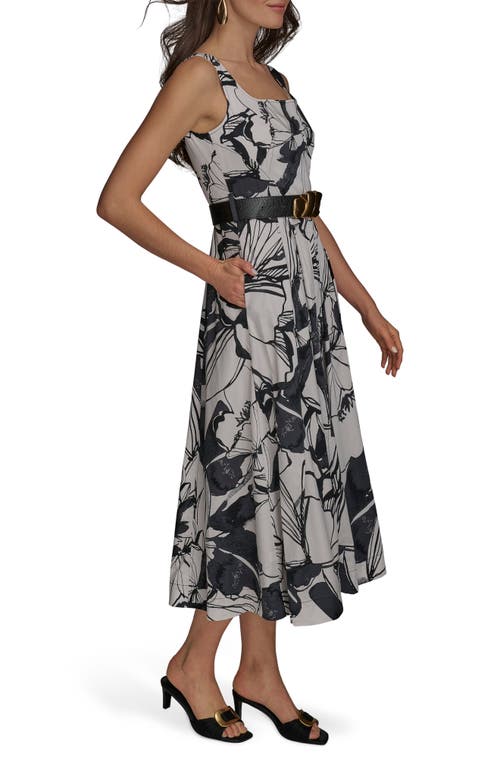 Donna Karan New York Sleeveless Fit-and-flare Maxi Dress In Black/pristine
