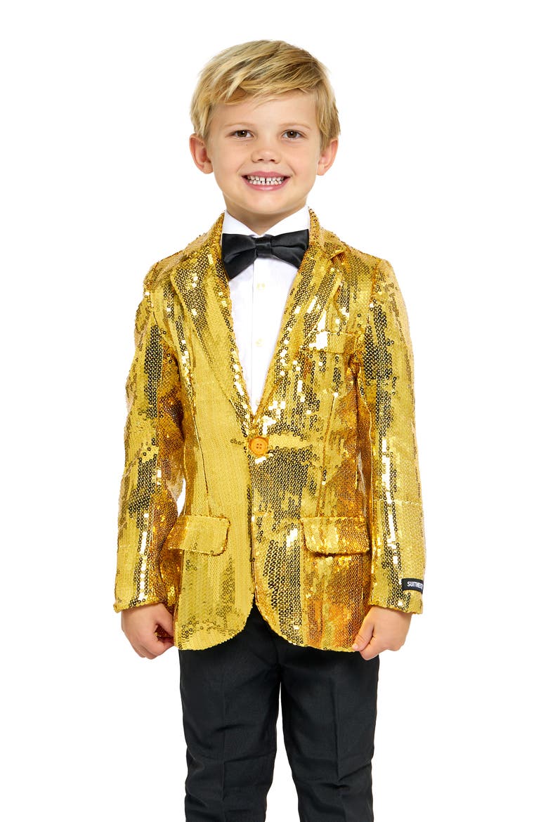 Kids' Sequin Sport Coat, Main, color, GOLD