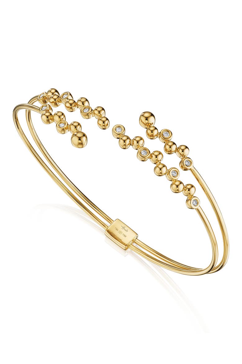 Bubbles Diamond Cuff, Main, color, YELLOW GOLD