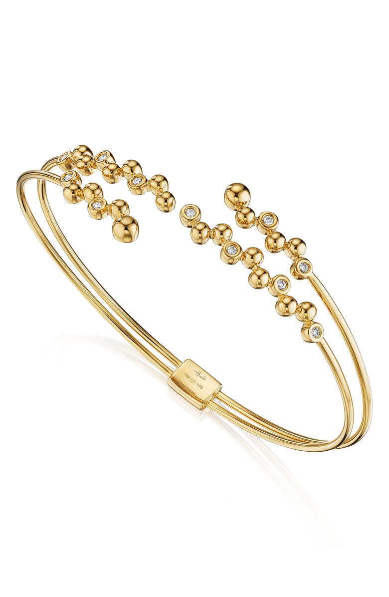 Hueb Bubbles Diamond Cuff, Main, color, Yellow Gold