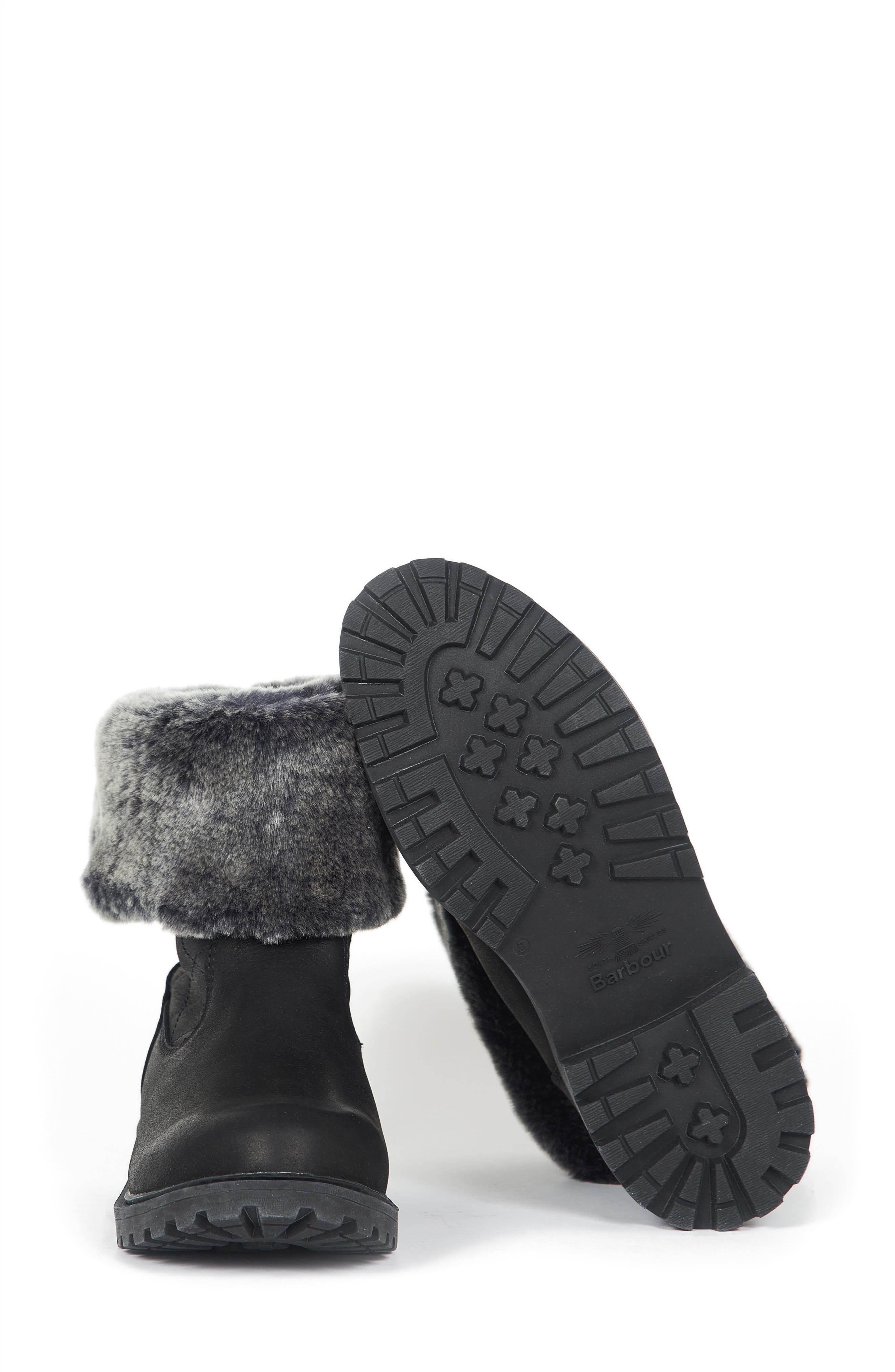 Barbour Hareshaw Waterproof Faux Fur Trim Boot, Alternate, color, 